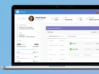 Patient Engagement Web analytics b2b care coach diabetes doctor health management medical patient ui web