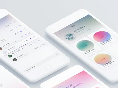 Finally finished! feed gradation my page pink timeline ui