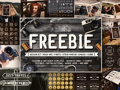 Freebie! And a Huge Thank You! creator emoji font free freebie icons instagram logo mock photo travel