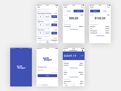 SwiftBudget App Design Screens account app bank mobile money online onlinebank screens transfer