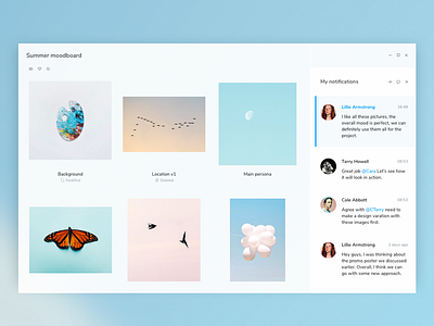 Ms Fluent Design chat fluent design message microsoft minimal mood board notification os project neon ui webpage website