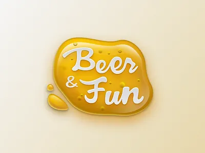 Beer & Fun app icon beer drop fun honey liquid logo sketch sketch app skeuomorphism vector water