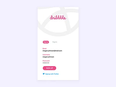 Daily UI - #001 : Signup 001 clean daily design dribbble form ios material signin signup ui ux