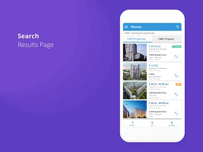 Property Search Results Page 99acres property results page srp