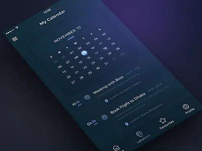Conceptual Calendar App UI best shot collaboration dark ui ios minimal task task manager to do list