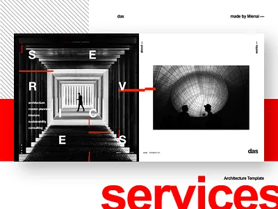 Das - Architecture Template - Services clean concept helvetica landing page layout minimal swiss typography ui ux web design