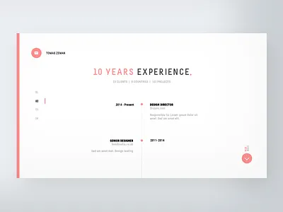 CV Webstite - Experience app clean cv dailyui minimal typo typography ui ux web website white