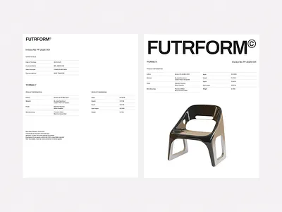 FUTRFORM branding concept design furniture identity invoice layout material print typography ui whitespace