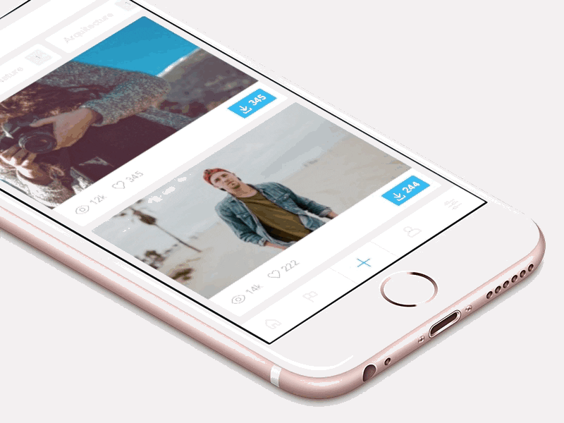 Mobile menu button UI interaction (animated) animation blue design flinto interaction iphone minimal mobile ui white