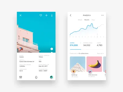 Metadata + Analytics analytics app betraydan clean minimal photography ui unsplash ux
