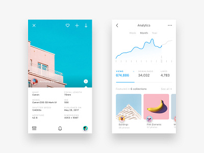 Metadata + Analytics analytics app betraydan clean minimal photography ui unsplash ux
