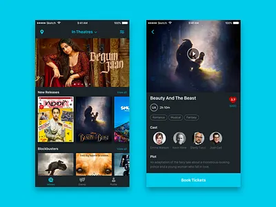 Movie Tickets UI movie ticket booking movie tickets movies ui