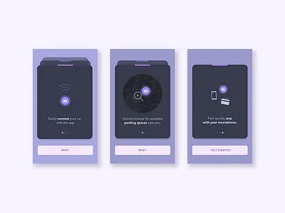 Parking App Walkthrough app ios iphone on boarding parking purple walkthrough