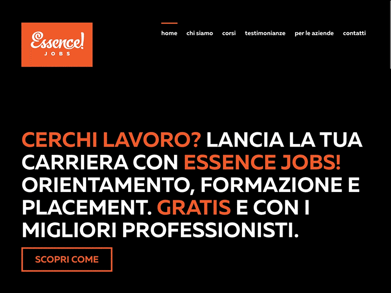 Essence Jobs animations design wordpress