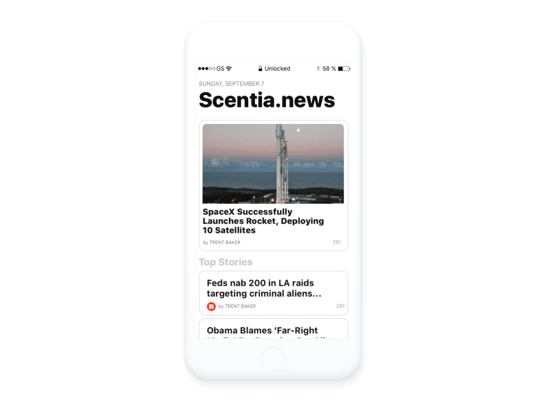 Iterate.....Iterate......Iterate app clean ios minimal news politics twitter white