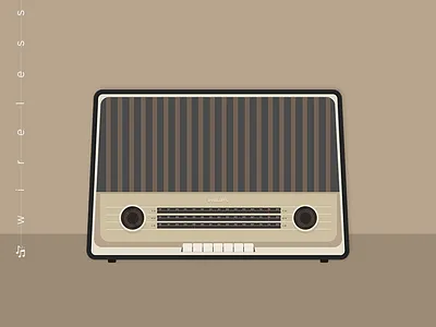 Wireless Radio classic illustration music wireless radio