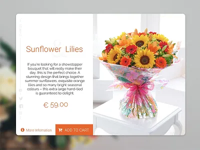 Flower Card card flowers interface ui web