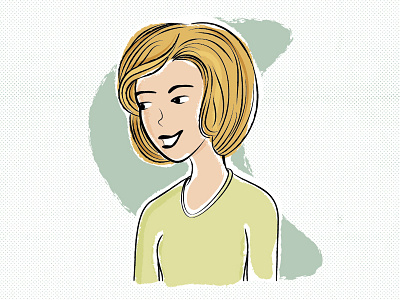 Retro-ish Lady illustration lady retro texture woman