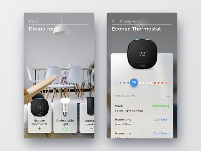 Smart home menu app blur booking menu nav navigation ui ux