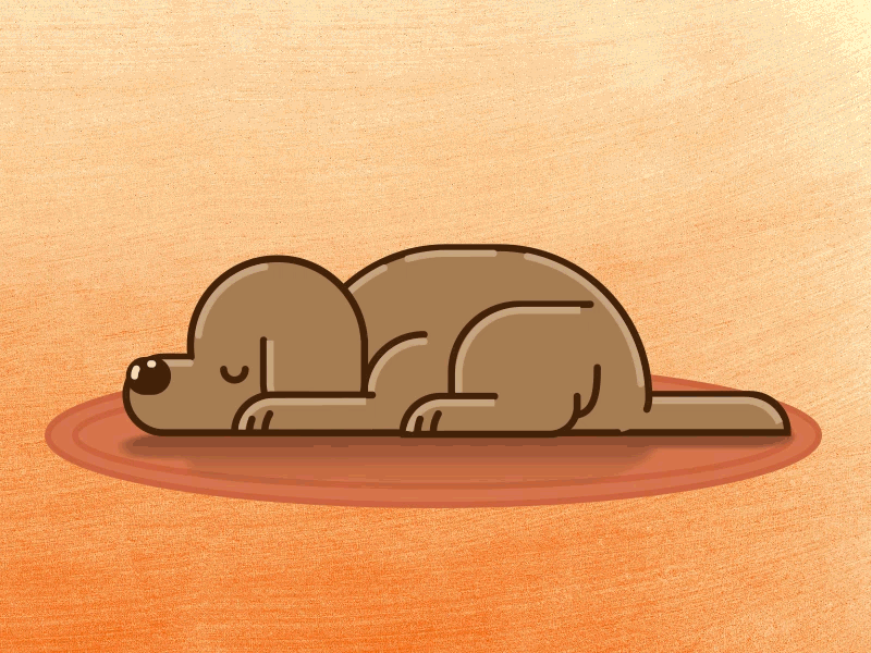 Sleepy Puppy animation design dog flat fur gif motion puppy relax sleep