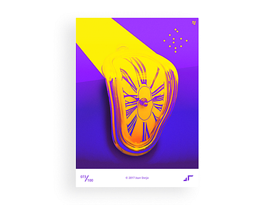 Poster Day #073 challenge clock colors dali design melted minimal modern poster posterchallenge