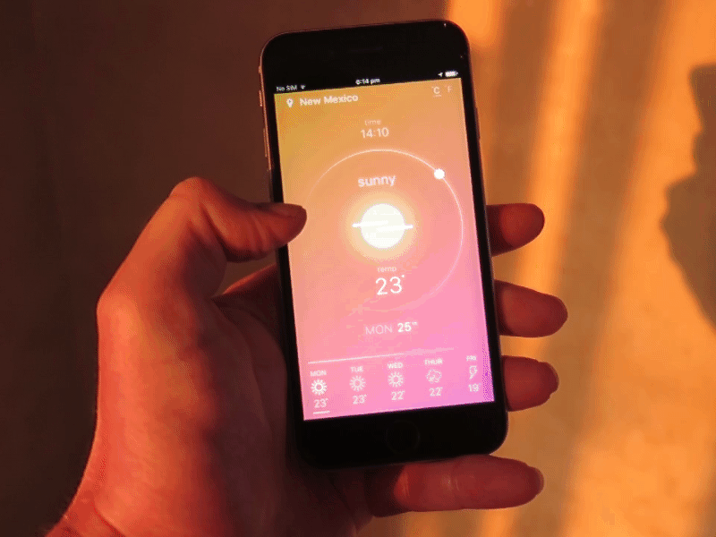 Weather app prototype android application clean gradient ios logo ui ux weather web website