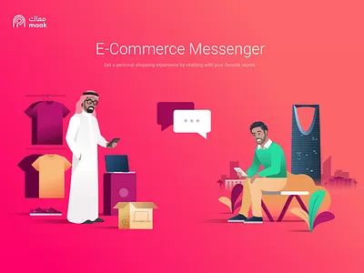 Homepage Illustration arabic clean e commerce gradient homepage illustration man people ui ux web website