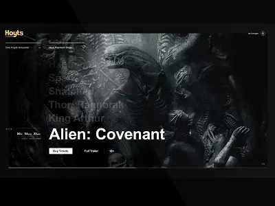 Hoyts Premium Cinema Concept art direction ui ux