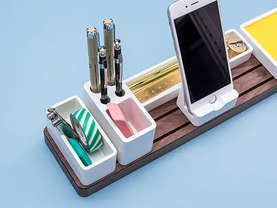 Gather - 1200% funded! desk gather grid industrial design minimal modular organizer product ugmonk workspace