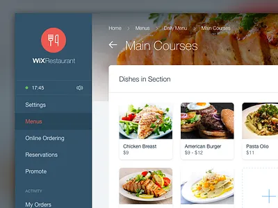Restaurant dashboard dashboard dishes food menus restaurant