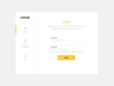 XWORK - CMS Login Page apps cms debut design landing login shot ui uiux user experience user interface ux