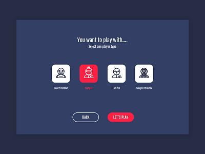 Daily UI #064 - Select User Type daily ui design game player select ui user type webdesign