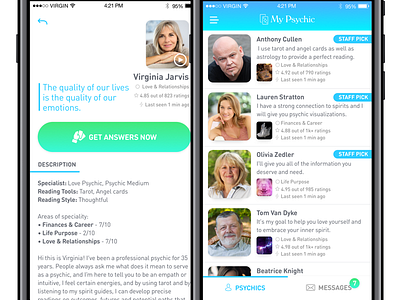 My Psychic - Tarot Card Readings app ios iphone mobile psychic white space