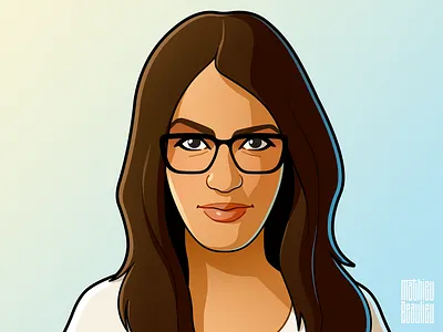 Woman's profile picture avatar cartoon drawing face girl glasses illustration portrait profile picture woman