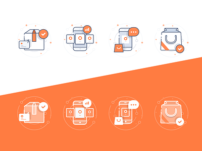 Gratify Icons chat delivery icons illustrations iphone line market online payment phone shop sketch