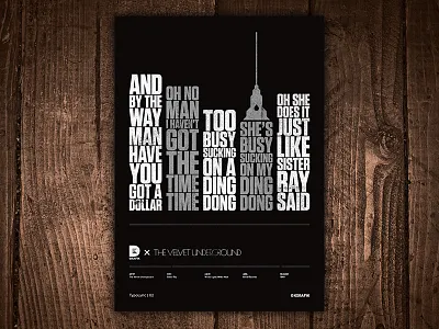 Sister Ray by The Velvet Underground TypoLyric Art Print andy warhol art drugs lou reed lyrics music new york sex sister ray skyscraper typography velvet underground