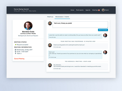 Networking Chat Interface chat flat meeting networking platform