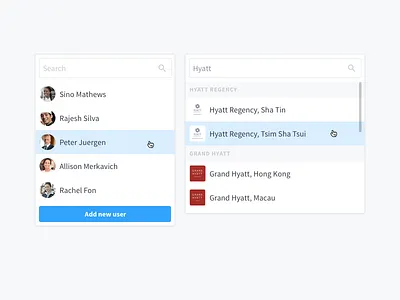 Dropdown Menu Components blue clean component dropdowns interface menu scroll search select