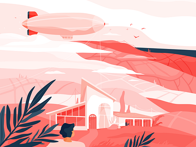 Landscape illustration with @Lunamik (part 3) character download freebies gradient icons illustration ios landscape light nature stroke web