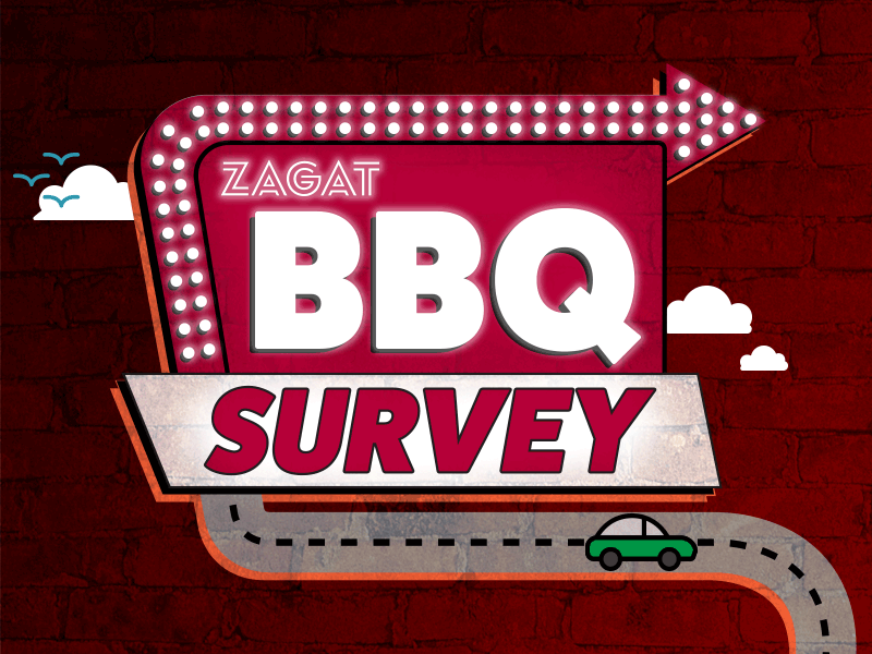 Zagat BBQ Survey austin bbq drive in infographic movie neon road roadhouse sign texas vintage zagat