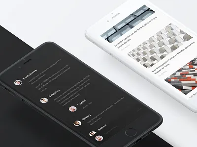 Review / Article app article clean dark design flat light review ui