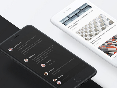 Review / Article app article clean dark design flat light review ui