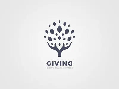 Giving brand branding concept custom design identity illustration logo sketch symbol