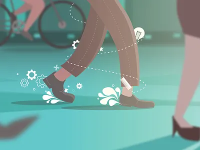 Canva Design School | Benefits of Walking bike canva gears illustration shoes walk walking