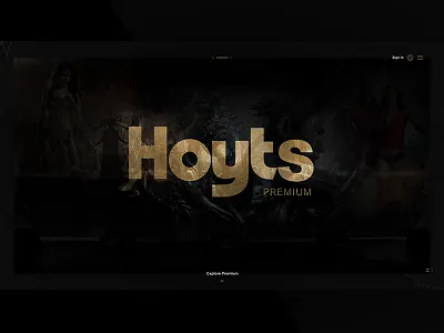 Hoyts Premium Concept Landing art direction ui ux