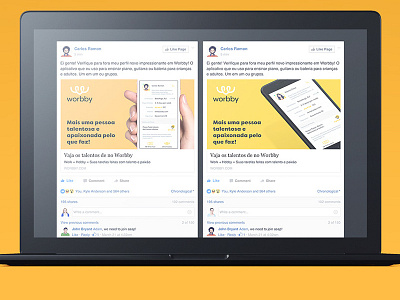 Brand Facebook Ads ads blue and yellow design brand design facebook guide identity logo presentation style visual worbby