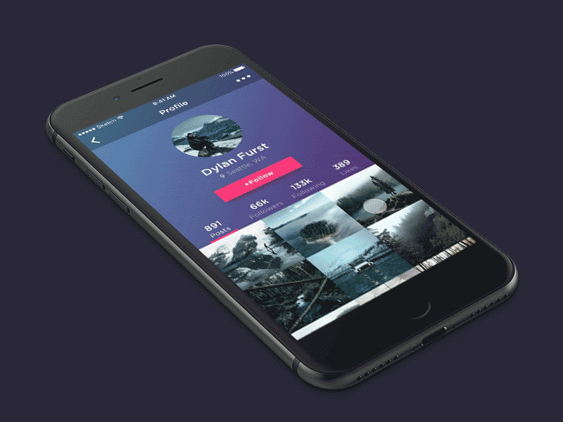 User Profile animation app daily ui dailyui gallery interaction profile ui user