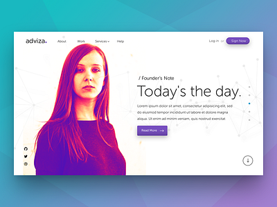 Parallax scrolling webpages - Adviza advertisment flat landing page parallax sale scrolling startup ui ux web design website