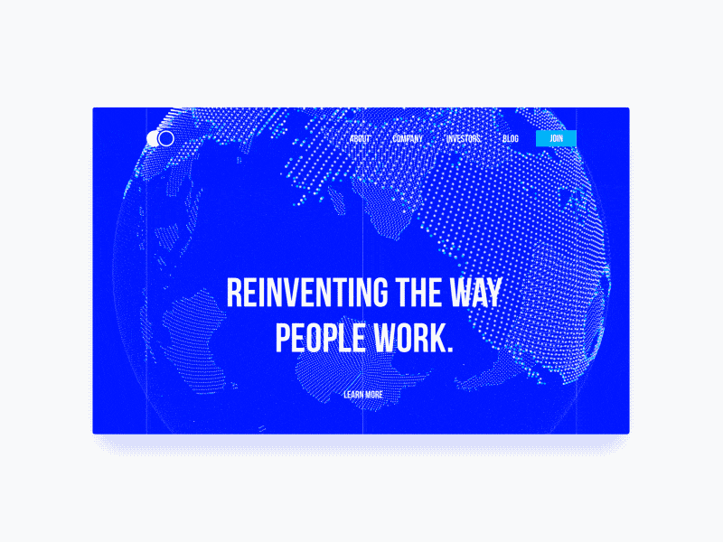 Tech Startup Landing Page bank connection earth global globe grid location map money navigation payments planet
