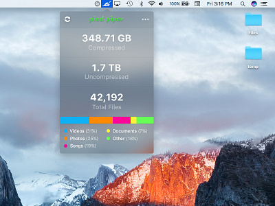 Pied Piper (Dark) compression data hbo mac pied piper silicon valley widget